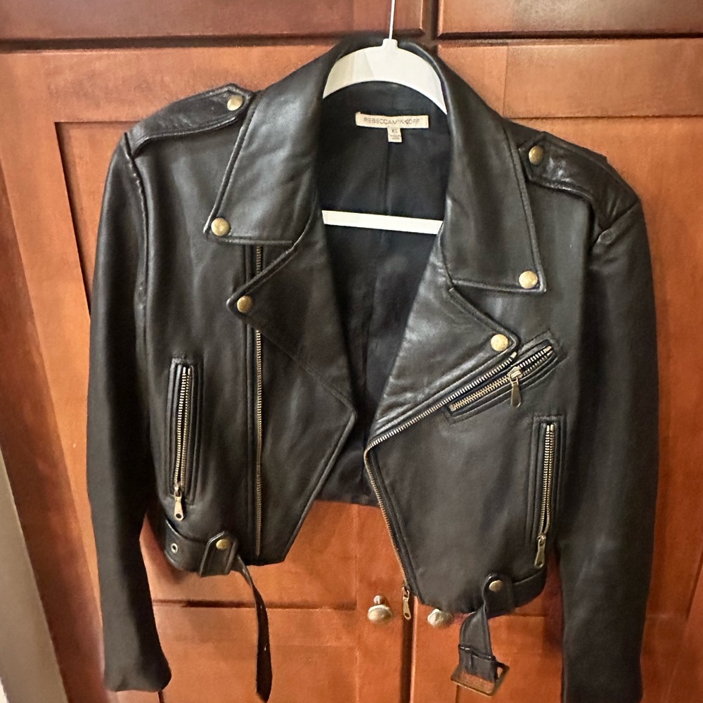Rebecca Minkoff Lamskin Leather Jacket